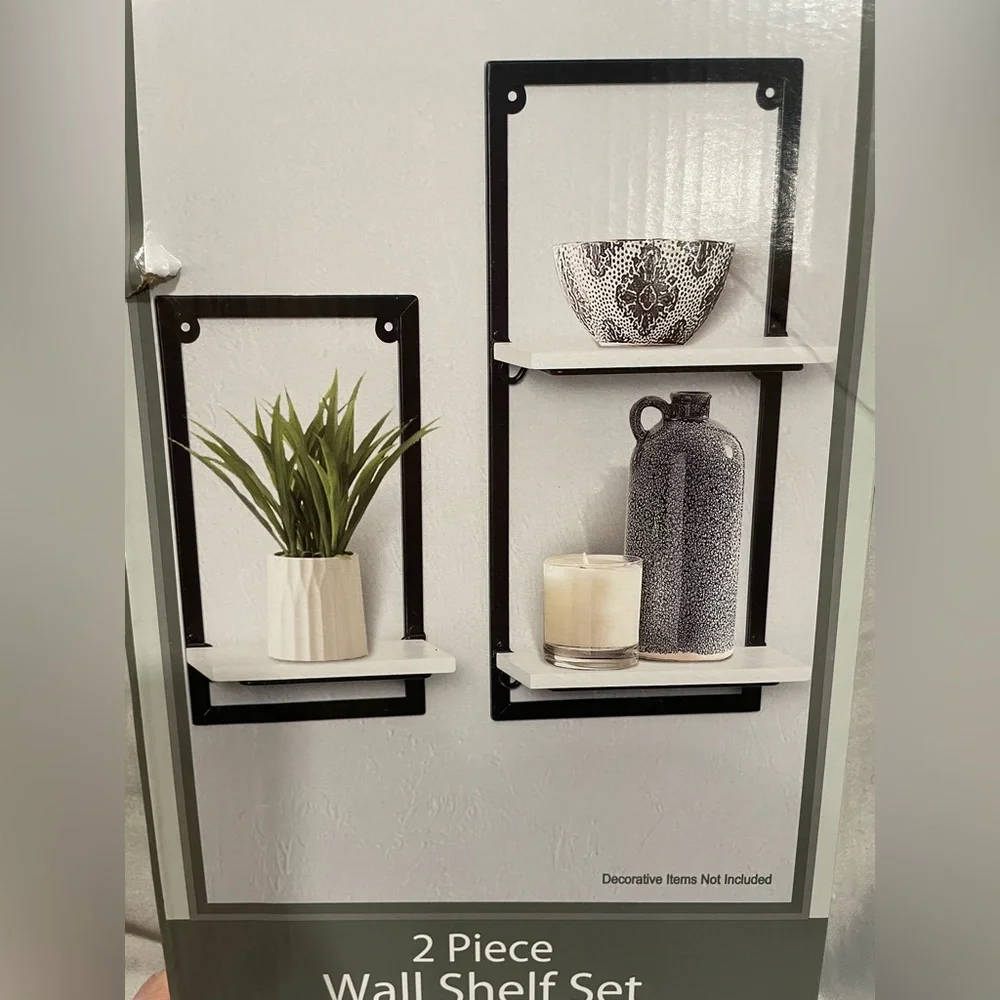 Trueliving Black and White Wall Shelf Duo